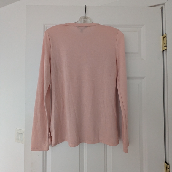 Banana Republic Luxespun Blush Pink Long Sleeve Tee  Top Medium - Picture 4 of 4